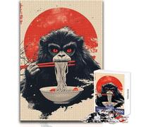 Rompecabezas de 1000 Piezas de Monkey Ramen, Divertido Juego de Desarrollo cognitivo, Regalo de celebración Especial y reflexivo, tamaño 50x75cm