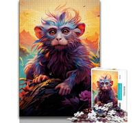 Rompecabezas de 1000 Piezas de Mono Colorido para Adultos y Adolescentes ¡Disfruta de Tus Vacaciones en casa! Cada Pieza es única Juego desafiante y Divertido para Toda la Familia (50x75cm)