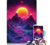 Rompecabezas de 1000 Piezas de Montaña de Neón: ejercita tu Cerebro, Juega con Juguetes adictivos para Cultivar la Paciencia, un desafío único 38x26cm