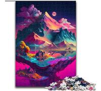 Rompecabezas de 1000 Piezas de montaña de Piedra Colorida de Madera, Navidad y Año Nuevo, Regalo navideño de 50x75cm, Juego de ingenio para Adolescentes, Regalo navideño