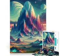 Rompecabezas de 1000 Piezas de Montaña Fantástica Surrealista para Adultos Rompecabezas de Memoria Disfruta del Ensamblaje Lento Regalo Creativo 38x52cm