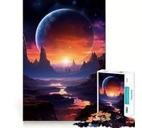 Rompecabezas de 1000 Piezas de montañas y Planetas para Adolescentes Rompecabezas Mental para aliviar el estrés Arte para armar Regalo Premium (38x26cm)