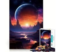 Rompecabezas de 1000 Piezas de Montañas y Planetas para Adultos Juguete de lógica Fina, silencioso y Divertido Bordes limpios Regalo Memorable (50x75cm)