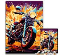 Rompecabezas de 1000 Piezas de Motocicleta Colorida de Madera para Adultos, desafiante Rompecabezas de Bricolaje, Juego Familiar Perfecto o Regalo Decorativo, 50x75cm/19,68x29,52 Pulgadas