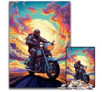 Rompecabezas de 1000 Piezas de Motocicleta con Arte Colorido, Rompecabezas Imposible para Adultos, cumpleaños y festividades, 26x38cm/10,23x14,96 Pulgadas