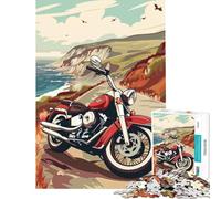Rompecabezas de 1000 Piezas de Motocicletas Chopper en la Playa Juegos educativos para Juegos de desafío Juguete Ideal para Regalar y Pasar el Tiempo en casa Durante Las Vacaciones (tamaño 38x26cm)