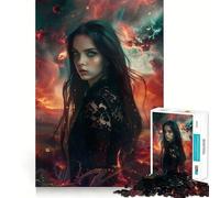 Rompecabezas de 1000 Piezas de Mujeres con Cabello Negro Estilo Anime Juguete Que desafía la Mente Troquelado de Alta precisión Un desafío Divertido para Pasar el Tiempo (38x52cm)