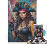 Rompecabezas de 1000 Piezas de Mujeres Piratas fantásticas, Juego práctico, Entrena tu Cerebro y Tus Manos, con Piezas de Formas aleatorias Que encajan Perfectamente 50x75cm