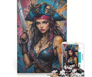Rompecabezas de 1000 Piezas de Mujeres Piratas fantásticas, Juego práctico, Entrena tu Cerebro y Tus Manos, con Piezas de Formas aleatorias Que encajan Perfectamente 50x75cm