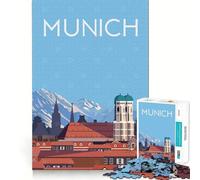 Rompecabezas de 1000 Piezas de Múnich,Alemania,Ideal para Viajes,con Cortes Divertido Juego para Resolver Problemas Arte (50x75cm)