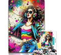Rompecabezas de 1000 Piezas de Music Girl para Adultos y Adolescentes, un desafío para la Inteligencia Cerebral, Juguetes adictivos para la decoración del hogar (50x75cm)