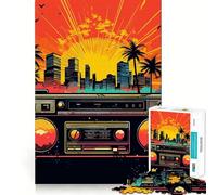 Rompecabezas de 1000 Piezas de música synthwave para Adolescentes Juguete de Habilidad para desarrollar la imaginación y Compartir Decoración de Pared con Corte preciso (50x75cm)