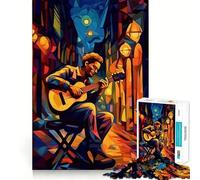 Rompecabezas de 1000 Piezas de músico Callejero y Guitarrista para Adolescentes Juguete para estimular la lógica y Relajarse Artículo Coleccionable Bordes Afilados 38x52cm