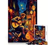 Rompecabezas de 1000 Piezas de músico Callejero y Guitarrista para Adolescentes Juguete para estimular la lógica y Relajarse Artículo Coleccionable Bordes Afilados 38x52cm