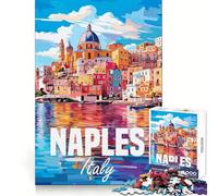 Rompecabezas de 1000 Piezas de Nápoles, Italia, para Adultos y Adolescentes Rompecabezas Mental Arte para armar sin estrés Regalo Original (38x26cm)