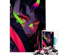 Rompecabezas de 1000 Piezas de Neon Demon Girl Divertidos Juegos Juguetes adictivos para Cultivar la Paciencia Regalos de Amigo Invisible educativos (tamaño 75x50cm)