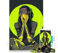 Rompecabezas de 1000 Piezas de Neon Skeleton Girl para Adultos, Juguete para ejercitar la Mente, Divertido y Relajante, Pieza de Arte para armar (50x75cm)
