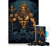 Rompecabezas de 1000 Piezas de Neptuno y Poseidón para Adultos: Juguete para ejercitar la Mente, Arte Relajante, Regalo para Festivales (38x26cm)
