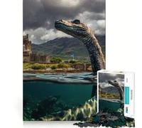 Rompecabezas de 1000 Piezas de Nessie de Eilean Donan para Adultos, Modelo Jigsaw Recall Upgrade Quiet Calm Clear Cut Premium Gift (38x26cm)