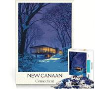 Rompecabezas de 1000 Piezas de New Canaan, Connecticut, Juguetes para armar, para Relajarse intelectualmente, cumpleaños y Navidad 38x52cm