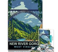 Rompecabezas de 1000 Piezas de New River Gorge para Adultos, Juguete Educativo Intelectual descompresor, Gran Regalo y Juguetes, 38x26cm