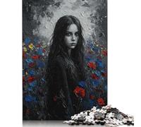 Rompecabezas de 1000 Piezas de Niña en un Campo de Flores para Adultos y Adolescentes Adultos (1000 Piezas, 75 x 50 cm).