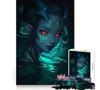 Rompecabezas de 1000 Piezas de NINFA Mística del Agua con Ojos Brillantes para Adultos Juguete de lógica y Entretenimiento Bordes Ligeros Regalo Conmovedor (38x26cm)