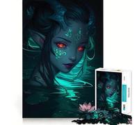 Rompecabezas de 1000 Piezas de NINFA Mística del Agua con Ojos Brillantes para Adultos Juguete de lógica y Entretenimiento Bordes Ligeros Regalo Conmovedor (38x26cm)