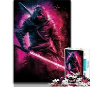Rompecabezas de 1000 Piezas de Ninja Neón Japonés para Adultos, un desafío difícil y antiestrés, Ideal para Decorar tu Escritorio (50x75cm)