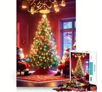 Rompecabezas de 1000 Piezas de Nochebuena de Papá Noel para Adolescentes Juguete Mental Momento de Paz Corte Premium Regalo artístico (38x26cm)