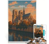 Rompecabezas de 1000 Piezas de Notre-Dame de Paris, Juego Familiar, Divertido y con Humor, cumpleaños y Navidad 50x75cm