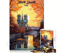 Rompecabezas de 1000 Piezas de Notre Dame de París para Adolescentes Juguete Relajante con Bordes Ajustados Regalo Premium (38x52cm)