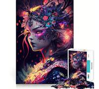 Rompecabezas de 1000 Piezas de Oiran Manga Girl V para Adultos, Juguete para ejercitar la Mente, Juego de Interior, Pieza de Arte de Corte preciso (38x26cm)