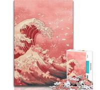 Rompecabezas de 1000 Piezas de Olas de Estilo japonés para Adolescentes y Adultos Alivia el estrés, un desafío difícil, Ideal para Decorar tu Escritorio (50x75cm)