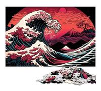 Rompecabezas de 1000 Piezas de Olas japonesas, Rompecabezas difícil para Adultos y Adolescentes, Noche de Juegos en Familia, Idea de Regalo para estimular el Cerebro, 50x75cm/19,68x29,52 Pulgadas