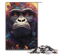 Rompecabezas de 1000 Piezas de orangután psicodélico en la Jungla de Papel para niños interacción Entre Padres e Hijos 1000 Piezas (38 x 26 cm)