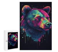 Rompecabezas de 1000 Piezas de Oso Colorido y absurdo para Adultos Juego desafiante de Madera 75 x 50 cm
