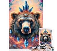 Rompecabezas de 1000 Piezas de Oso de Zafiro Stonimal Juguetes de decoración del hogar Gran Regalo para Juegos Juego Educativo Mejora el Amor Entre Parejas tamaño 38x52cm