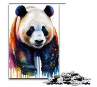 Rompecabezas de 1000 Piezas de Oso Panda diseño de Animales Pop Art Adultos Ideal para Navidad con Papá Noel para Adolescentes a Partir de 14 años 75 x 50 cm.
