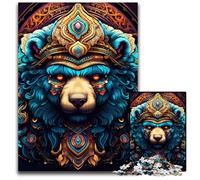 Rompecabezas de 1000 Piezas de Oso Pardo para Adultos. Rompecabezas imposibles para Adultos navideño y decoración del hogar. 26x38cm/10,23x14,96 Pulgadas.