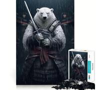 Rompecabezas de 1000 Piezas de Oso Polar Samurai para Adultos Mejora la Memoria y Alivia la ansiedad Bordes precisos Sorpresa navideña (38x52cm)