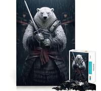Rompecabezas de 1000 Piezas de Oso Polar Samurái para Adultos y Adolescentes Juguete Intelectual para el hogar Disfrute de un Corte de Calidad Regalo clásico (38x26cm)
