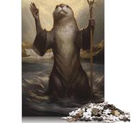 Rompecabezas de 1000 Piezas de Otter Moses, Rompecabezas Creativo Rectangular para familias Grandes, Juego de Ilustraciones para Adultos, 1000 Piezas (38 x 26 cm)