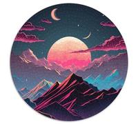 Rompecabezas de 1000 Piezas de Paisaje montañoso Rompecabezas Redondo de 1000 Piezas Un desafío para Adolescentes, Ideal para una Noche de Juegos en Familia 1000 Piezas (67,5x67,5cm)
