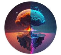 Rompecabezas de 1000 Piezas de paisajes de Planetas alienígenas para Adultos. Rompecabezas Redondos de 1000 Piezas para Adultos. Regalo para un desafío Mental,Actividad educativa para Adolescentes