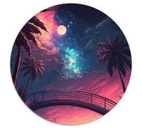 Rompecabezas de 1000 Piezas de paisajes del Universo y Planetas para Adultos, Rompecabezas Redondo de 1000 Piezas, Juego Interactivo Familiar, desafío Mental (67,5x67,5cm)