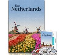 Rompecabezas de 1000 Piezas de Países Bajos para Adolescentes, Juego de Preguntas y respuestas, decoración de Pared, cumpleaños y Navidad, 50x75cm