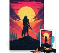 Rompecabezas de 1000 Piezas de Paladín Guerrero Pixel Art para Adultos Regalos Divertidos y de Calidad (38x52cm)