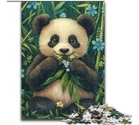 Rompecabezas de 1000 Piezas de Panda Comiendo bambú para Adultos, 26x38cm, Ideal para el Cerebro y la decoración del hogar, Fiestas