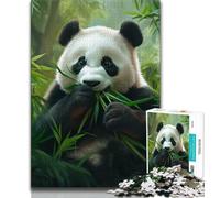 Rompecabezas de 1000 Piezas de Panda Comiendo bambú para Adultos y Adolescentes Juguete adictivo para estimular la Inteligencia y Decorar el hogar (50x75cm)